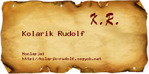 Kolarik Rudolf névjegykártya
